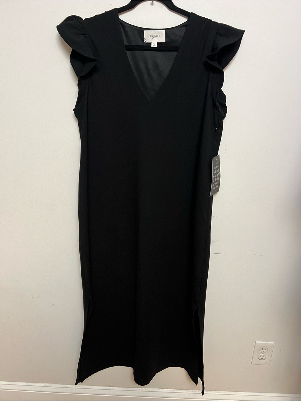 Pomander Place Tuckernuck Miko Dress Black Flutter Sleeve XL - Picture 6 of 15